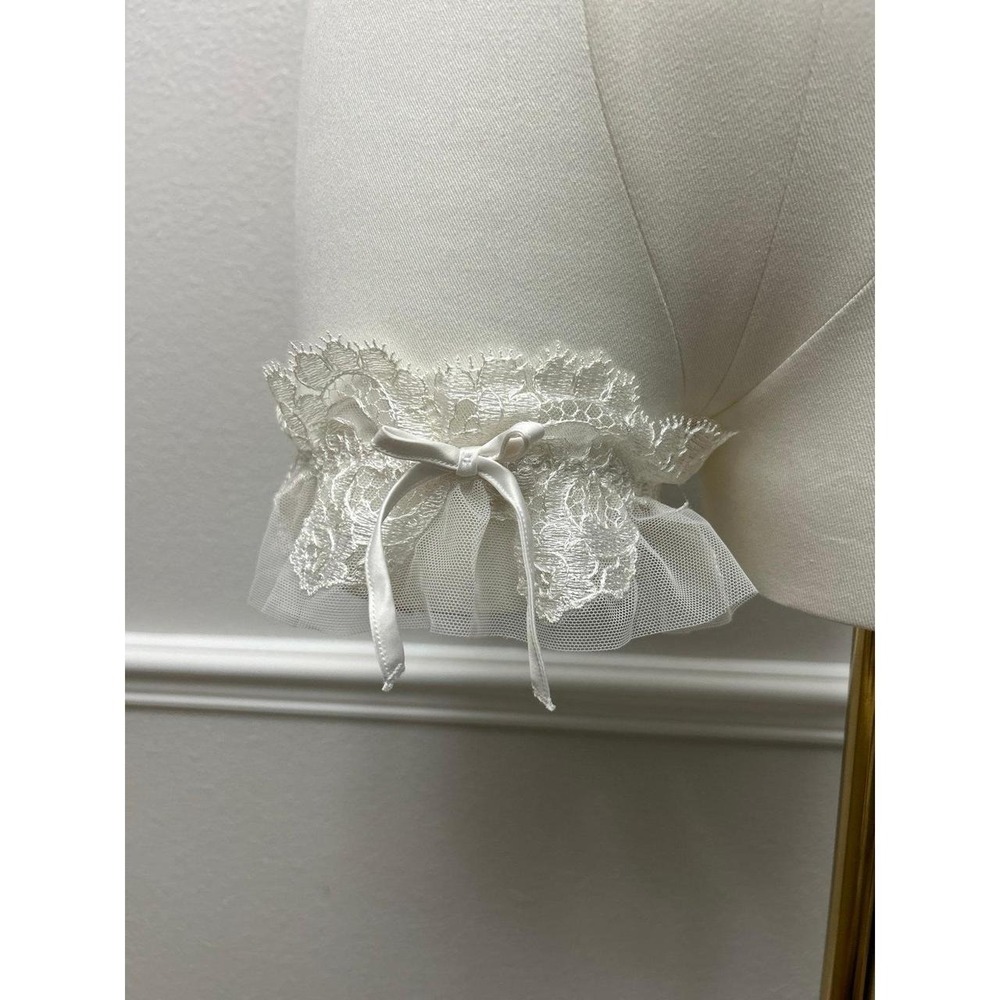 Victoria's Secret Ivory White Floral Lace & Tulle Bridal Leg Garter XS/S NWT